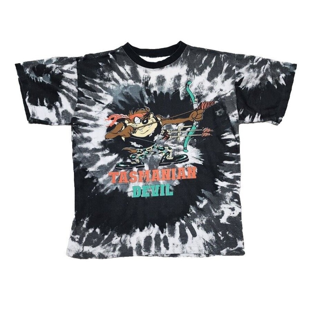 90s VTG Tasmanian‎ Devil Tee Shirt Single Stitch Tie Dye Mens M Warner Brothers